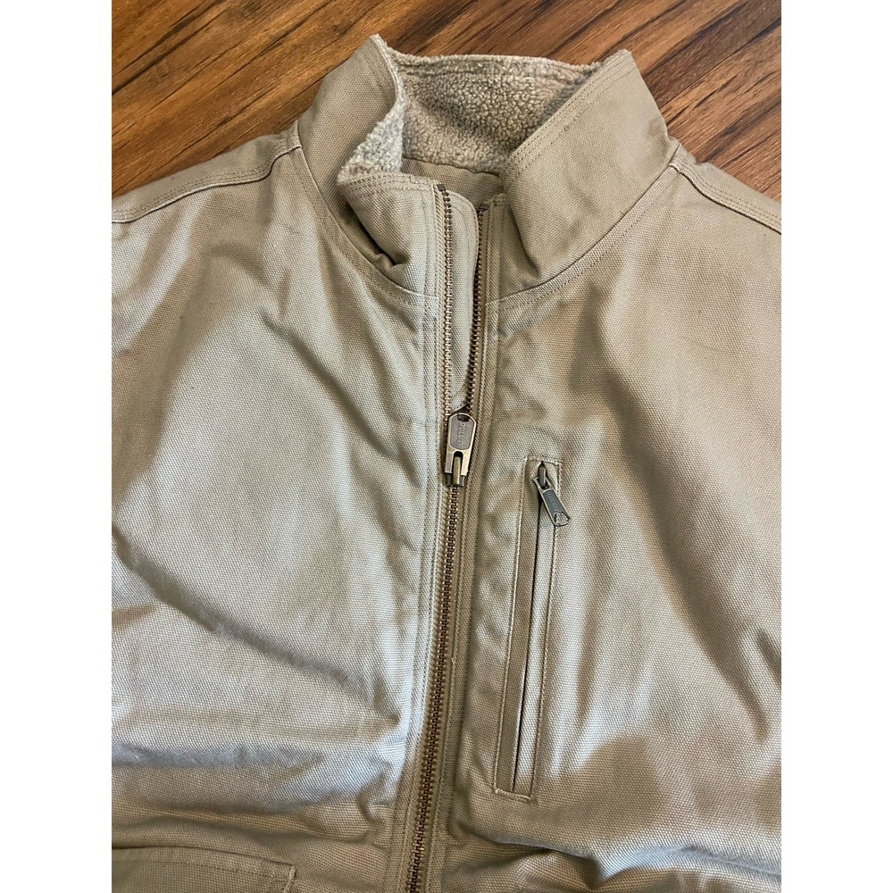 Duluth Trading Co Vest Mens XL Brown Iron Range Fire Hose Mock Neck Berber - Picture 4 of 8